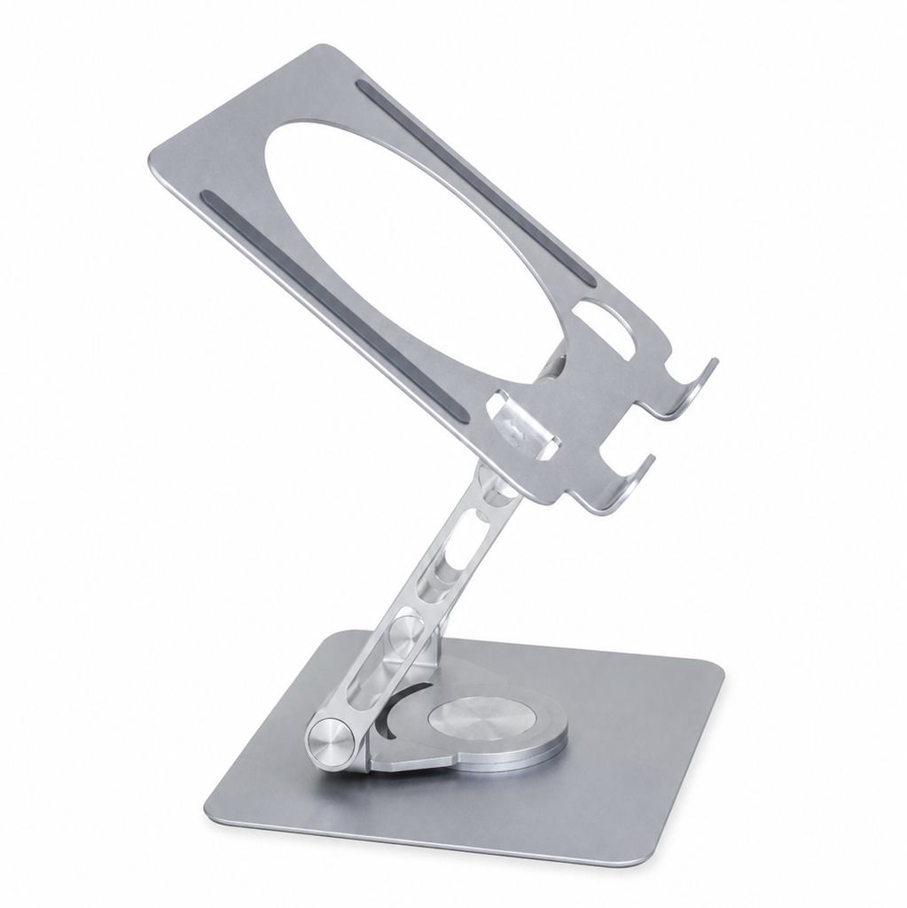 J23 360° Rotatable Tablet Stand – Adjustable Aluminum Desk Holder for iPad & Tablets