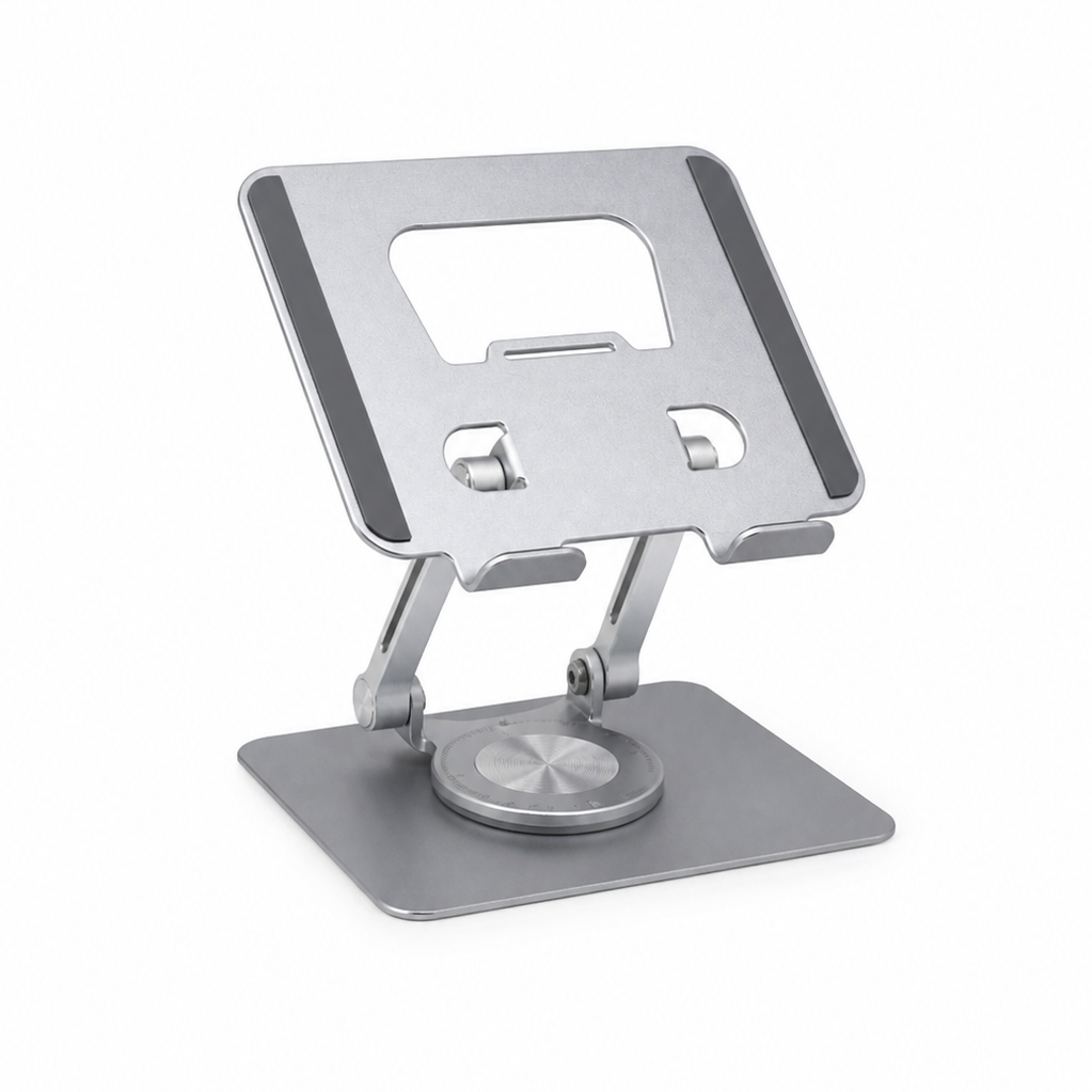 J18 360° Rotatable Tablet Stand – Adjustable Aluminum Desk Holder for iPad & Mobile