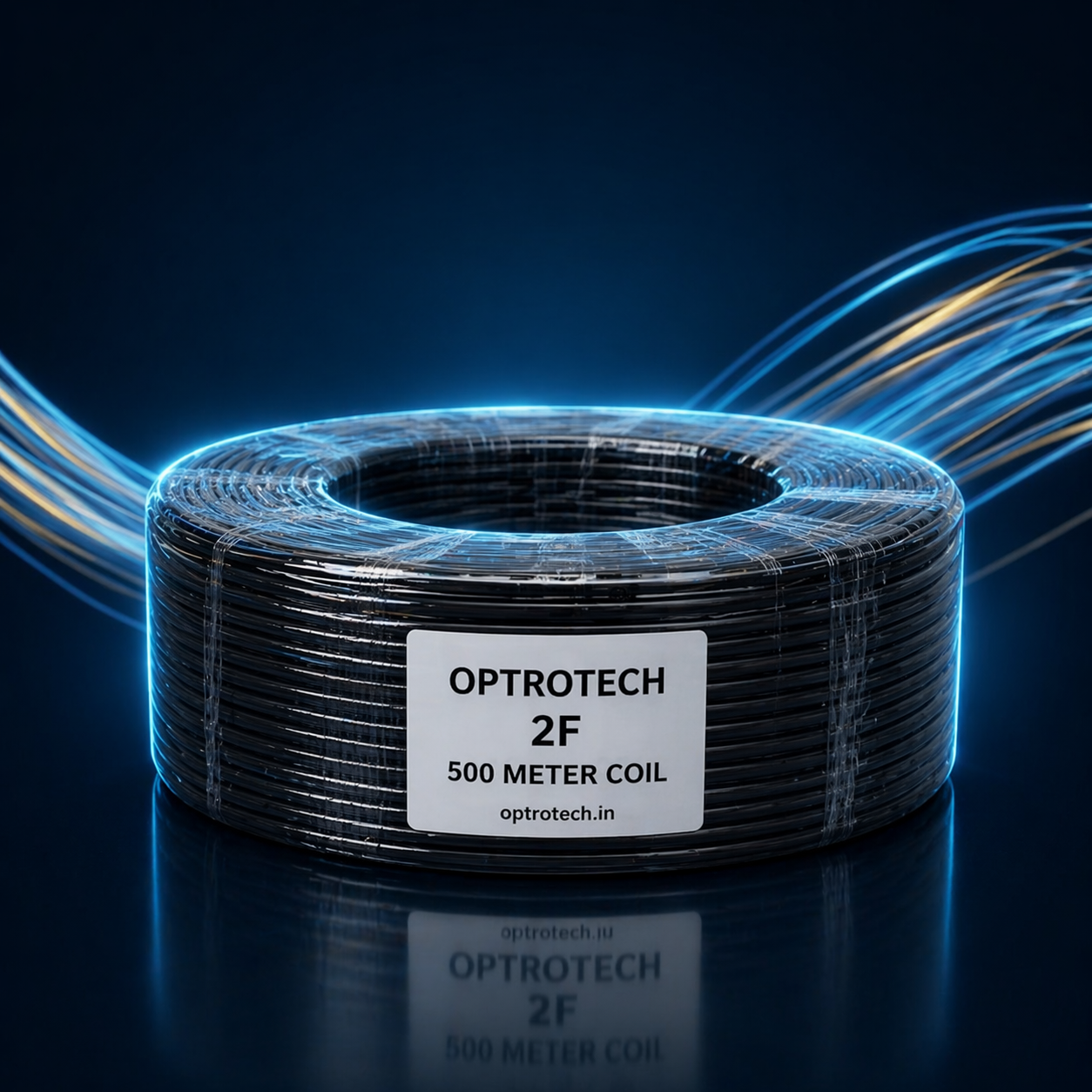 2F Fiber Optic Cable – 500 Meter Coil | High Quality FTTH Fiber Cable