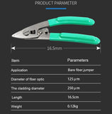 Optrotech Fiber Stripper GREEN Stainless steel Fiber Optic Stripping Pliers 3 Holes Fiber Cable Stripper Fiber Optic Stripper | fiber stripper